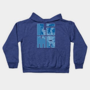 Lima, Peru City Map Typography - Blueprint Kids Hoodie